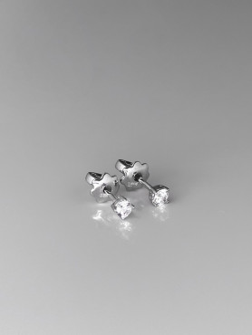 Сережки - пусети (гвоздики) срібні із цирконієм 3мм