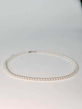 Кольє-чокер срібне з перлами 006655