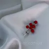 Брошь серебряная Ветка калины с натуральным коралом
