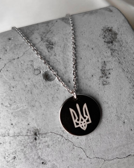 Кольє-ланцюжок срібне з медальйоном Герб 005002