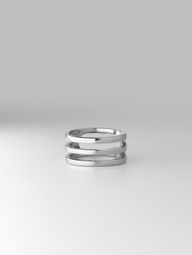 Каблучка срібна потрійна без каміння 000438