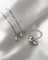 Каблучка срібна з кулями 000488