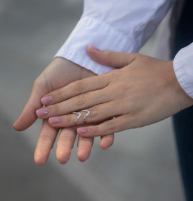 Каблучка срібна подвійна фалангова 000759