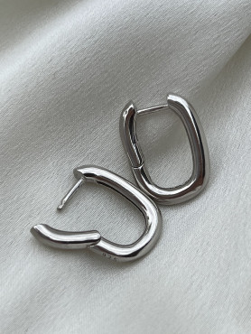 Сережки срібні прямокутні безкамінні 003085