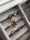 Серьги серебряные с Султанитом 002813