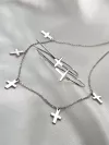 Сережки срібні з хрестиками 002941