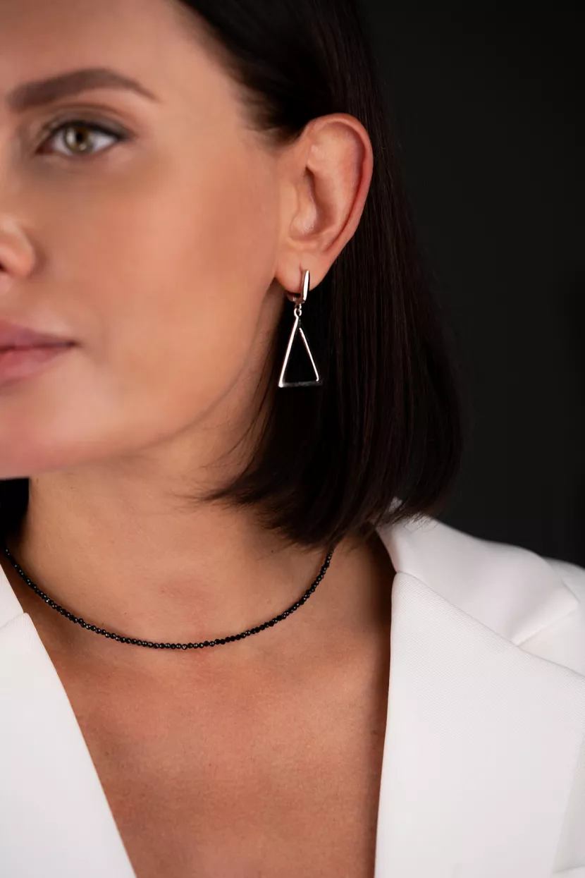 Серьги серебряные асиметричные Геометрия 002985