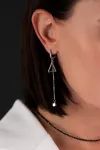 Серьги серебряные асиметричные Геометрия 002985