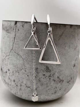 Сережки срібні асиметричні Геометрія 002985