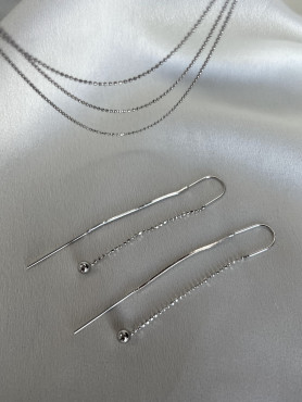 Сережки - протяжки срібні Кульки 003619