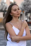 Сережки — кільця срібні з підвісними зірками 003399