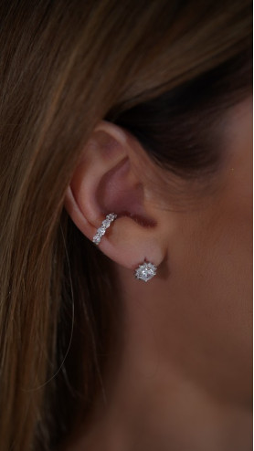 Сережка - кафа з цирконієм діамантового огранювання 006631