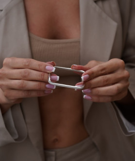 Браслет срібний твердий квадратний