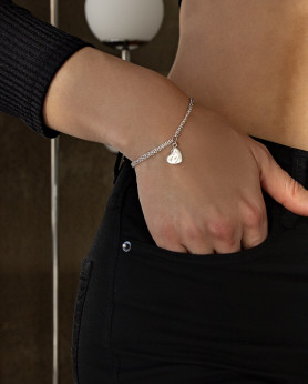 Браслет срібний Серце You keep me warm