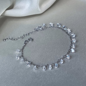 Браслет срібний з висячим камінням 000221