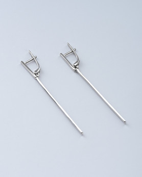 Сережки срібні з підвісною паличкою 006772