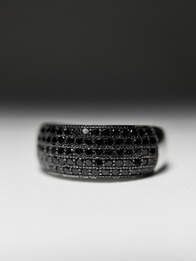 Каблучка срібна зверху інкрустована цирконієм діамантової огранки 000848