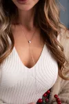 Серебряное колье-галстук с подвижным сердечком