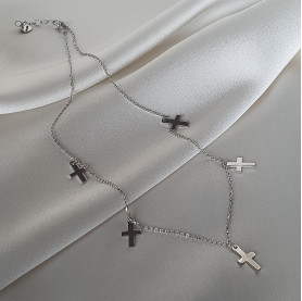 Срібне кольє з хрестиками 925°