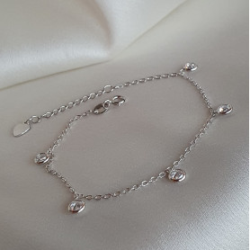 Браслет срібний на ніжку із цирконієм 000228