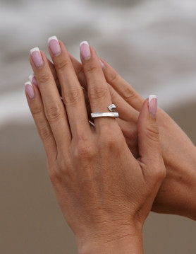 Каблучка срібна Геометрія 006665