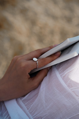 Каблучка срібна Коло із кулькою роз'ємне