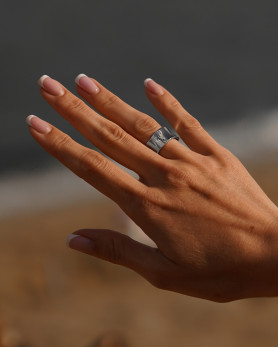 Каблучка срібна широка 006594