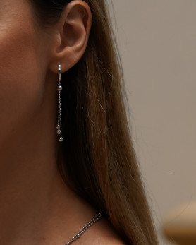 Серьги - кисти серебряные Шарики 006818