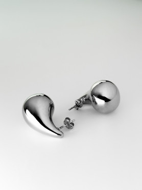 Сережки - пусети (гвоздики) безкамінні Краплі крупні