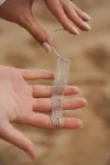 Серьги - каффы серебряные с цепочками