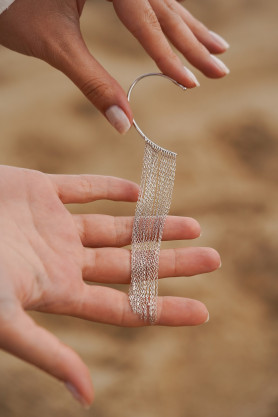 Сережка - кафа срібна із ланцюжками