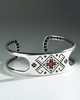 Браслет срібний Вишиванка регульований 17-19 розмір