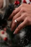 Кольцо серебряное Сердечки с цепочкой 006794