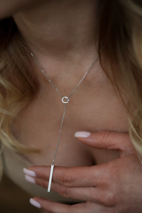 Кольє - краватка срібне Мінімалізм 925°