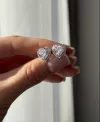 Сережки - пусети срібні Рожеве серце 1см 006856