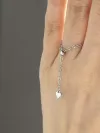 Кольцо серебряное Сердечко с цепочкой 006850