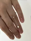 Кольцо серебряное Сердечко с цепочкой 006850