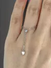 Кольцо серебряное Сердечко с цепочкой 006850