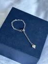 Кольцо серебряное Сердечко с цепочкой 006850