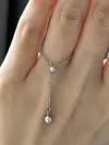 Каблучка срібна Кулька із ланцюжком 006851