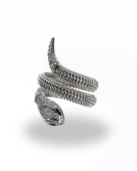 Каблучка срібна Змія у кульках 006825