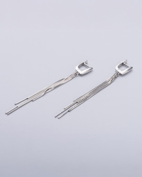 Сережки срібні висячі із снейками 002979