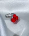 Каблучка срібна з коралом Три калини 006363