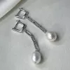 Серебряные сережки с барочным жемчугом 002368