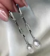 Серебряные сережки с барочным жемчугом 002368