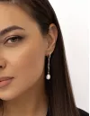 Серебряные сережки с барочным жемчугом 002368