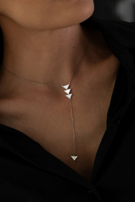 Срібне кольє - ланцюжок з трикутниками