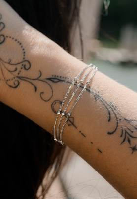 Браслет срібний кульки 006905