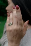 Каблучка срібна квадратна потрійна 006903