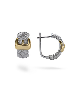 Сережки срібні з жовтою пряжкою 006890